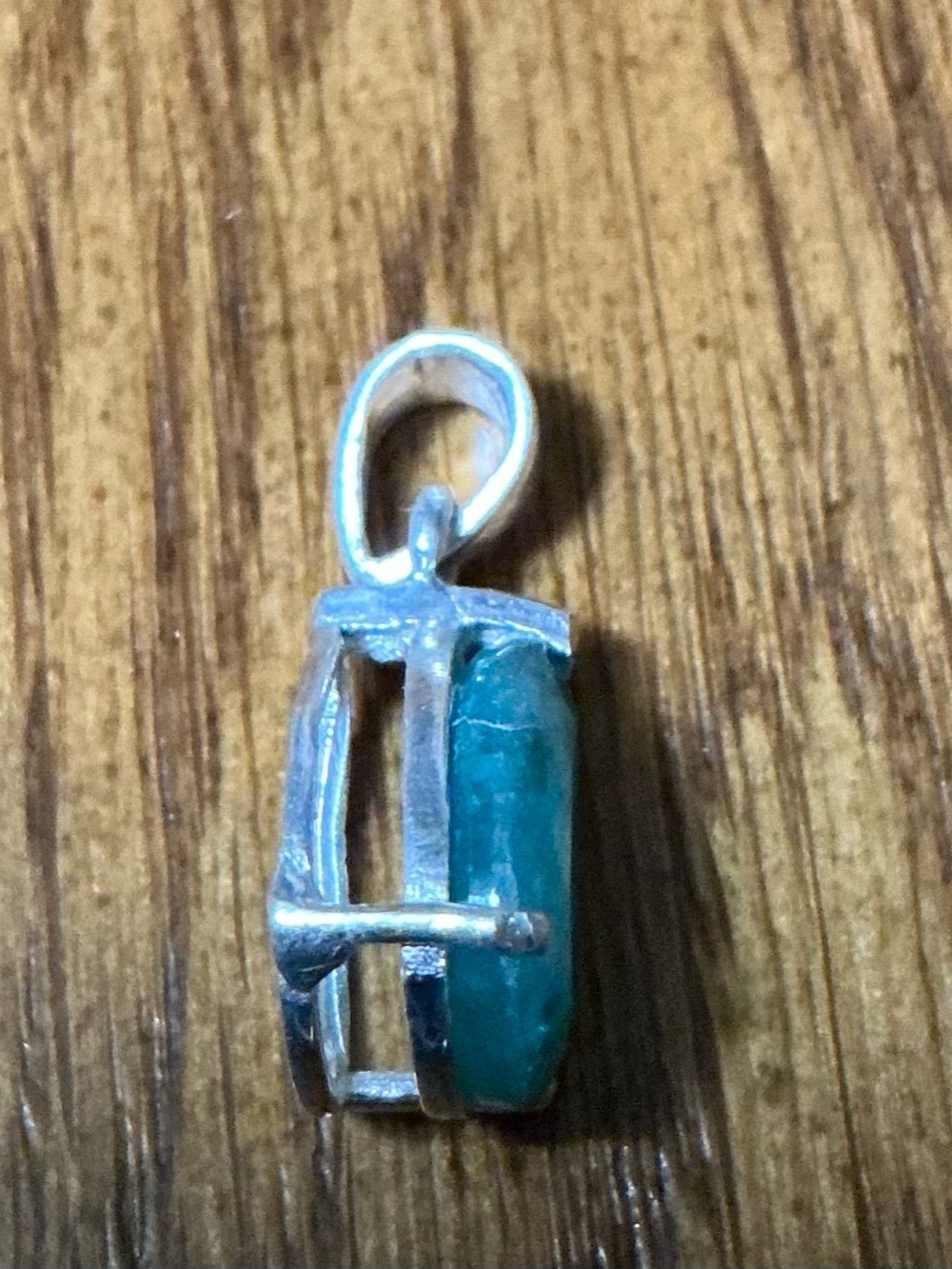 Teardrop Raw Emerald Pendant - Picture 4 of 4
